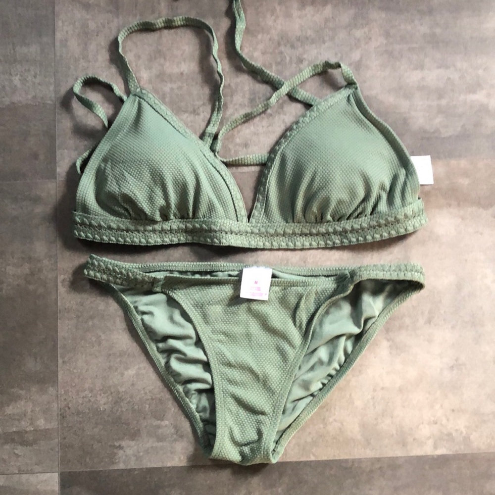 Xhilaration Sage Green Bikini, WORN ONCE, washed and sanitized!